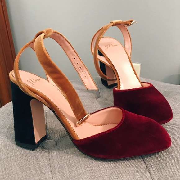 J. Crew Shoes - NEW J CREW Colorblocked Velvet Heels